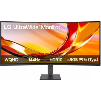 LG 34U620B-B 34-tolline UltraWide WQHD VA kumer mängumonitor, 3440x1440, 144Hz, 5ms, HDR10, FreeSync Premium, 2x HDMI, DisplayPort, must