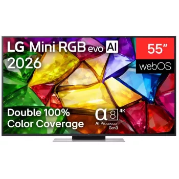 LG 55MRGB87B3B 55 tolline 4K QNED Mini LED Smart TV α7 Gen6 AI protsessoriga, webOS 23, 120Hz, 4x HDMI 2.1