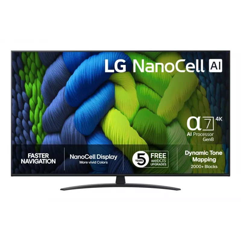LG 65NANO82A6B 65-tolline 4K NanoCell nutiteler webOS, HDR10 Pro, α5 Gen5 AI protsessor 4K