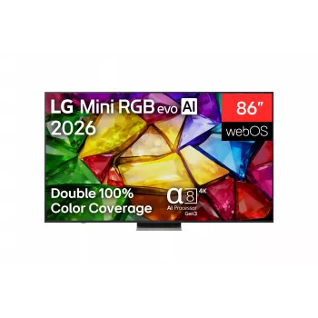 LG 86MRGB87B3B 86-tolline 4K UHD Smart TV Mini LED (Mini RGB) tehnoloogiaga, webOS 23, α7 AI protsessor 4K Gen6, must