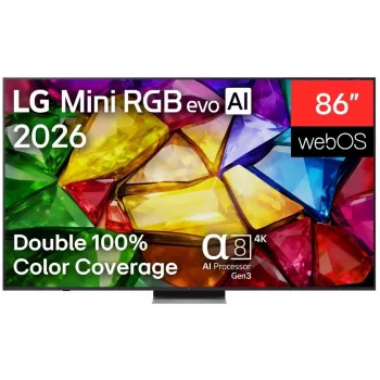 LG 86MRGB87B3B 86-tolline 4K UHD Smart TV Mini LED (Mini RGB) tehnoloogiaga, webOS 23, α7 AI protsessor 4K Gen6, must