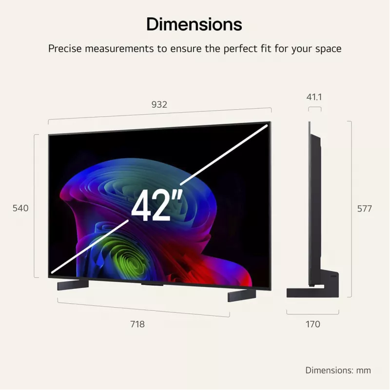 LG Electronics OLED42C6ELB 42-tolline 4K OLED TV, must, 120 Hz, kolme tuuneriga, webOS Smart TV