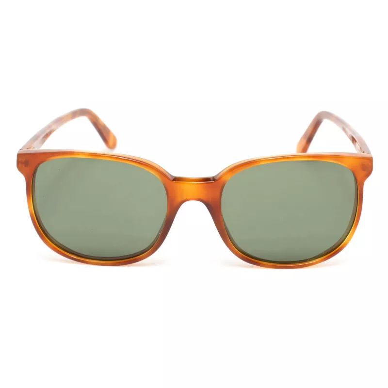LGR Unisex Springhavan02 Päikeseprillid - Havana atsetaatraam, rohelised mineraalklaasist läätsed, 50/19/145 mm