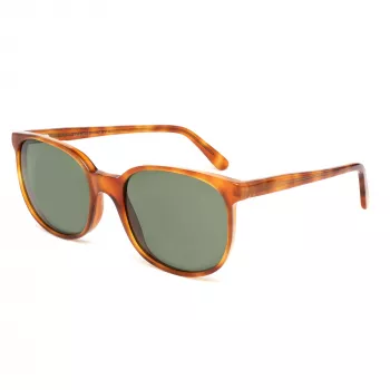 LGR Unisex Springhavan02 Päikeseprillid - Havana atsetaatraam, rohelised mineraalklaasist läätsed, 50/19/145 mm