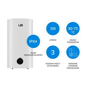 LI- Elektriline veesoojendi LIN LIFVD1SMWH 50L UNIVERSAL Valge
