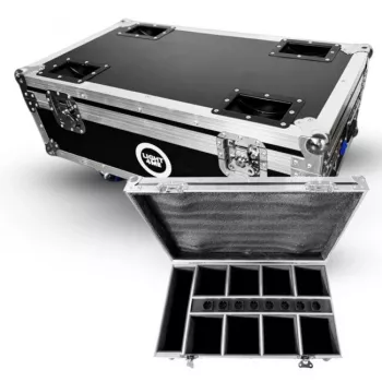 LIGHT4ME ACCU PAR 6x10W CASE 8IN1 Flight Case koos 8x LED PAR valgustiga