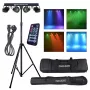 LIGHT4ME LED PAR Laser Beam Lighting Kit - 4x PAR-valgustit punase ja rohelise laseriga, DMX, kaugjuhtimispult