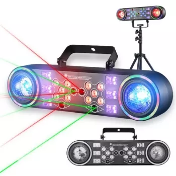 LIGHT4ME MAGIC BAR 4 6-in-1 mitmeefektiline valgusriba PAR-, Derby-, Strobe-, Laser-, UV- ja Grating-efektidega