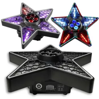 LIGHT4ME STARLIGHT mitmeefektiline valgustusseade Derby, Strobe, Laser ja UV-efektidega
