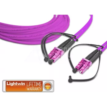 Lightwin LDP-50 LC-LC 2m OM4 Multimode Fiiberoptiline Patch-kaabel, Duplex, LSZH Aqua LDP-50 LC-LC 2.0 OM4