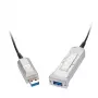 Lindy 50m USB 3.0 hübriidne aktiivne pikenduskaabel, fiiberoptiline ja vask, 5Gbps, LSZH, must 42701