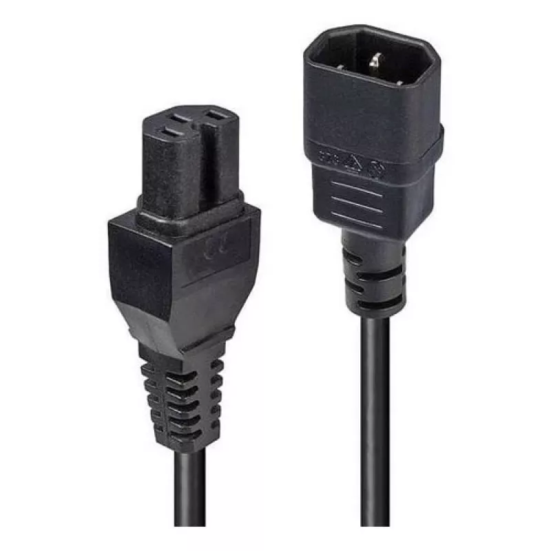 LINDY 5m C14 to C15 toitekaabel – IEC C14 isane ja IEC C15 emane, 250V 10A, must