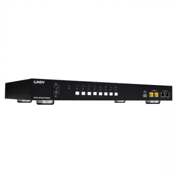 LINDY 8 Port IPower Switch (32623) – Lülitatav mõõtmisega PDU 8x IEC C13 väljundiga, 10A, 1U riiulikinnitus