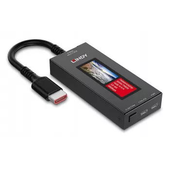 LINDY HDMI 8K60 Signal Analyzer with OLED Display for HDMI 2.1 8K Video