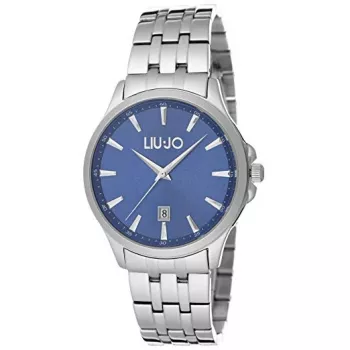 LIU JO MAN TLJ1081 Kvarts-analoogkell 40mm sinise numbrilaual ja hõbedase võrk-käevõruga