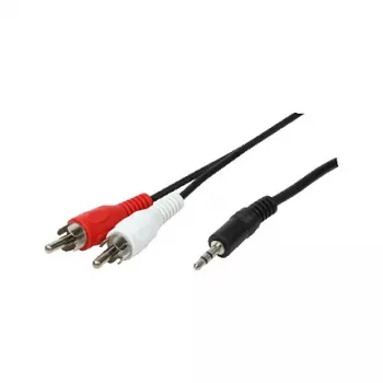 LogiLink 3.5mm stereopesa kuni 2x RCA isane helikaabel 1.5m must