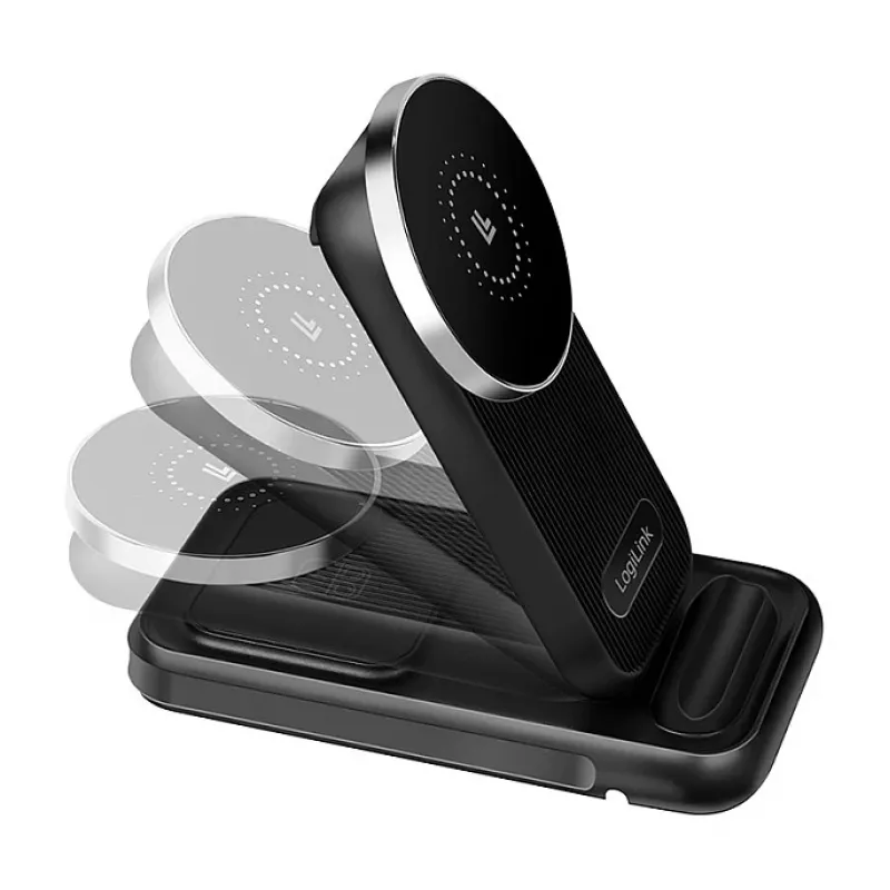 Logilink 4-in-1 juhtmevaba laualadija, 15W Qi laadimisjaam (PA0292)
