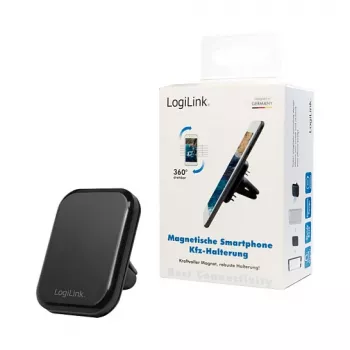 LogiLink AA0114 Magnetiline auto õhutusava kinnitus nutitelefonile, 360° pöörlemine, universaalne sobivus, must
