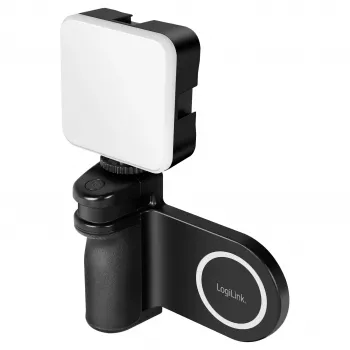Logilink AA0173 Magnetiline telefoni käepide LED-täitevalgusega, must, laetav, MagSafe ühilduv, 3 valgusrežiimi
