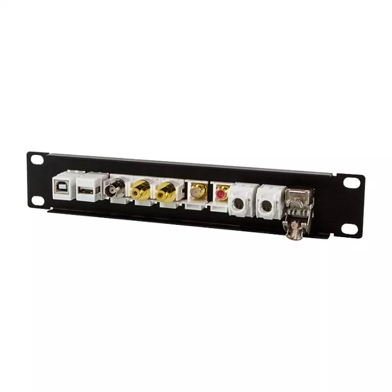 LogiLink ACT108 10-pordiline keystone patch-paneel, 10-tolline rack, 1U, must