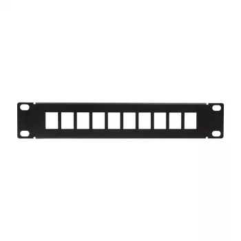 LogiLink ACT108 10-pordiline keystone patch-paneel, 10-tolline rack, 1U, must