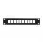 LogiLink ACT108 10-pordiline keystone patch-paneel, 10-tolline rack, 1U, must
