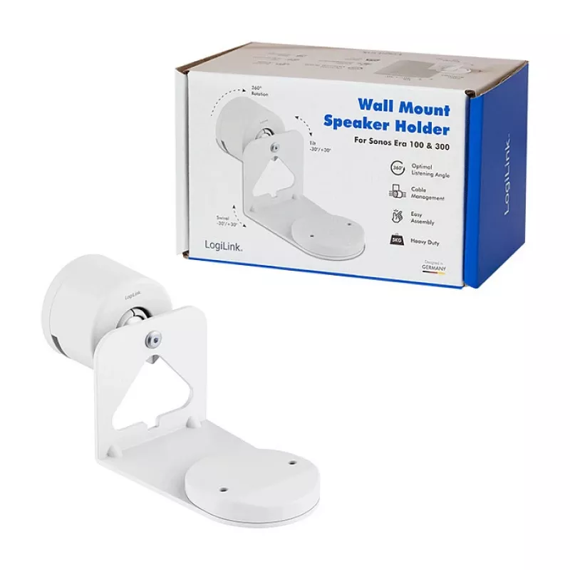 LogiLink BP0207W kõlari seinakinnitus Sonos Era 100 ja Era 300 jaoks, valge, max 5 kg