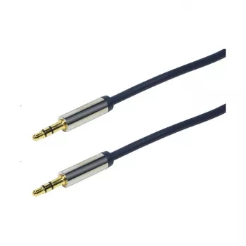LogiLink CA10030 Premium 3,5 mm TRS isane-isane helikaabel, metallpistikud, sinine, 0,3 m