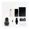 LogiLink PA0285 2-pordiline USB autolaadija 10,5W, LED-valgustusega, must