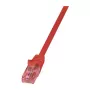 LogiLink Cat.6 U/UTP Patch-kaabel, paljas vask, punane, 0,5 m, PrimeLine