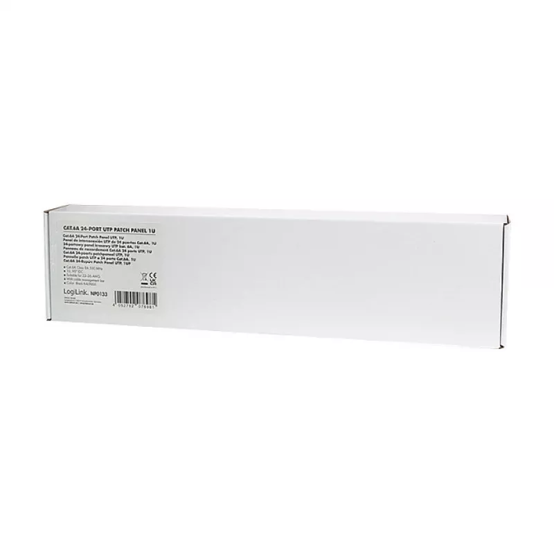 LogiLink Cat.6A patch-paneel 24-pordine UTP, 1U, 90° IDC