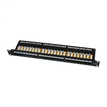 LogiLink Cat.6A patch-paneel 24-pordine UTP, 1U, 90° IDC