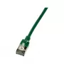 LogiLink Cat.6A S/FTP TPE SlimLine Patch-kaabel, 0,3 m, roheline