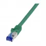 LogiLink Cat.6A S/FTP Ultraflex patch-kaabel, 0,25m, roheline, GHMT sertifitseeritud