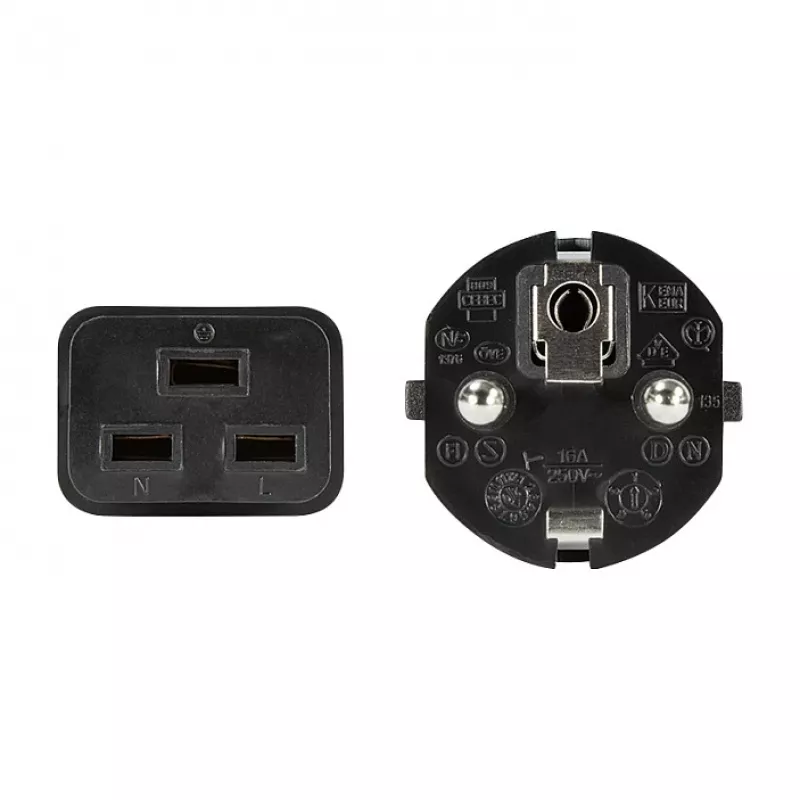 Logilink CP151 toitekaabel, CEE 7/7 – IEC C19, must, 1 m