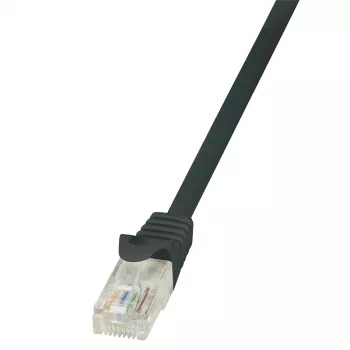 LogiLink CP2023U EconLine Cat6 U/UTP RJ45 Patch-kaabel - 0,5 m, must, klõpsuga kaitsega