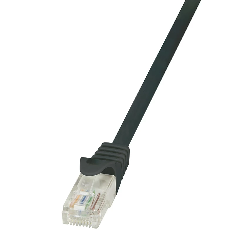 LogiLink CP2023U EconLine Cat6 U/UTP RJ45 Patch-kaabel - 0,5 m, must, klõpsuga kaitsega