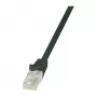 LogiLink CP2023U EconLine Cat6 U/UTP RJ45 Patch-kaabel - 0,5 m, must, klõpsuga kaitsega