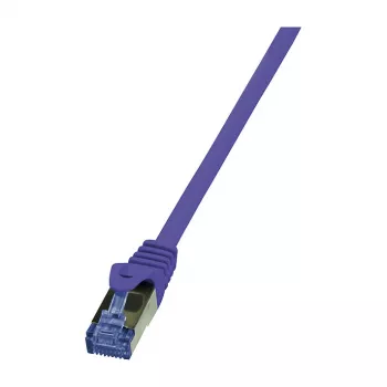LogiLink CQ302VS Cat.6a S/FTP patchkaabel, 0,5 m, lilla, LSZH, snagless