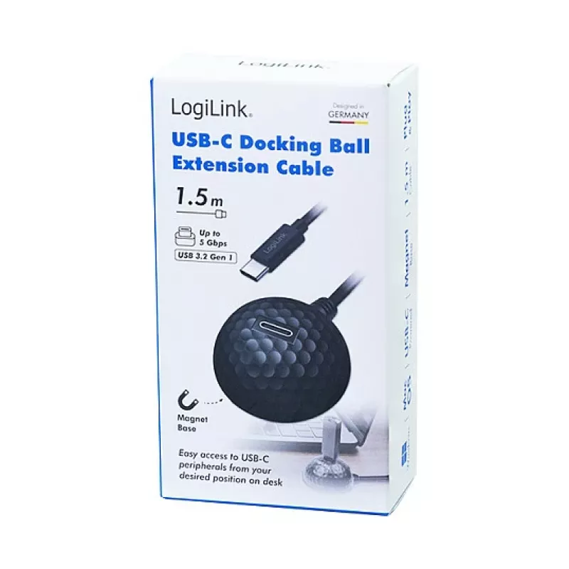 LogiLink CU0099 USB 3.2 Gen1 Type-C isane-emane pikenduskaabel, 5 Gbps, must, 1,5 m