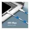 LogiLink CU0320 USB 2.0 Type-C kaabel, USB-A – USB-C, 480 Mbps, 60W, nailonist punutud, valge, 0,5 m
