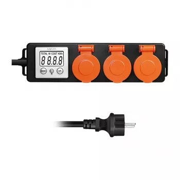 LogiLink energiakulumõõtur 3 välise pistikupesaga, IP44, Schuko, 3680 W