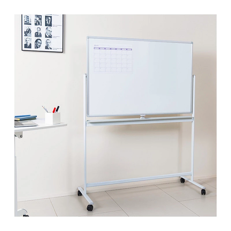 LogiLink EO0064 mobiilne kahepoolne kuivkustutustahvel, magnetteras, alumiiniumraam, 120x80 cm, valge/hõbe
