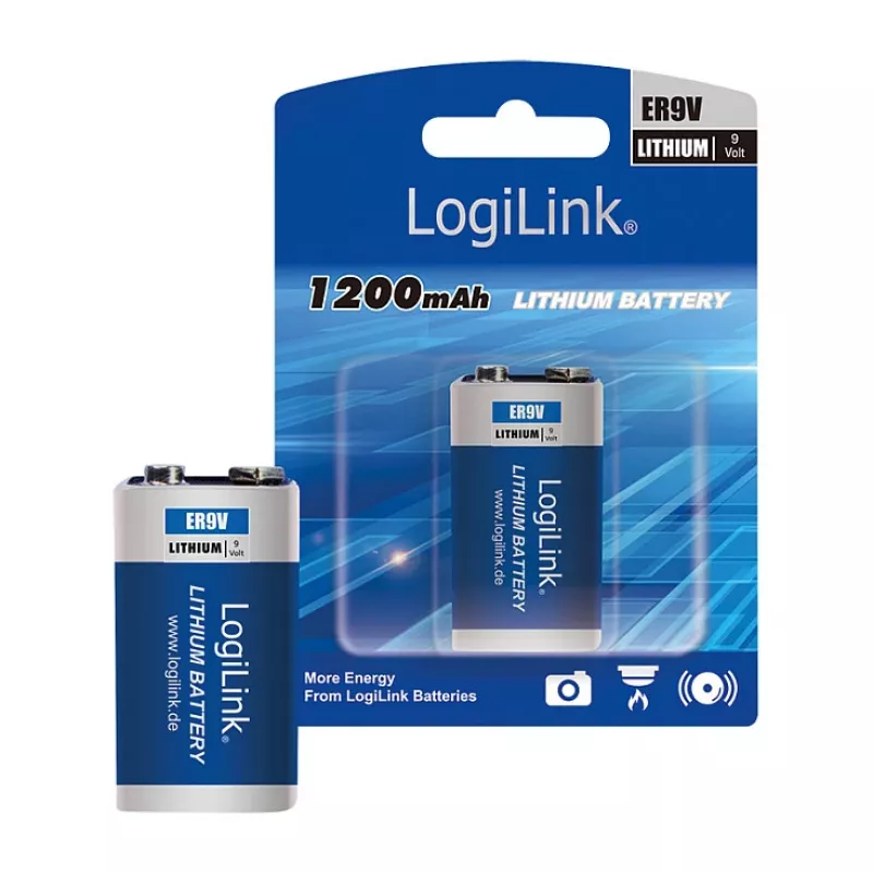 LOGILINK ER9VLIB 9V Liitiumaku (1-pakk, Blister) – 1200 mAh, mitte-laetav, PP3
