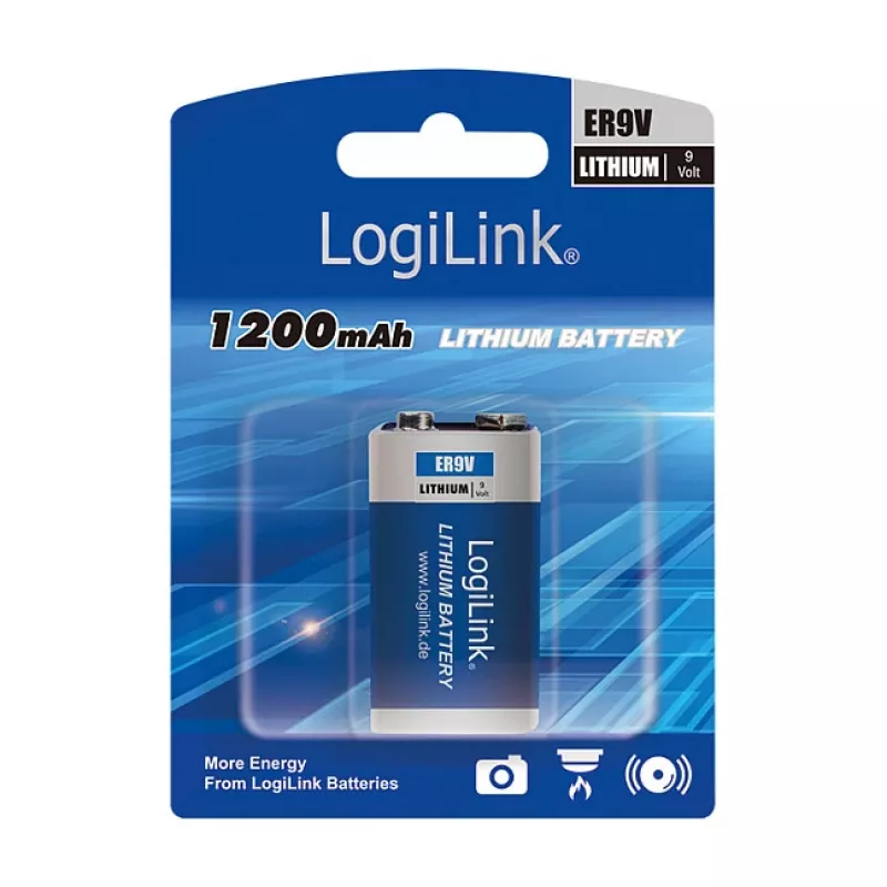 LOGILINK ER9VLIB 9V Liitiumaku (1-pakk, Blister) – 1200 mAh, mitte-laetav, PP3