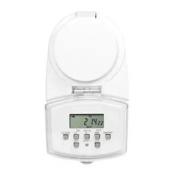 LOGILINK ET0008 väline digitaalne taimer - IP44, 10 sisse/välja programmi, 16A/3680W, Schuko (tüüp F), must/hall