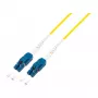 LogiLink Fiber Uniboot paigajuhe OS2 LC dupleks LC dupleksile 0,5 m LSZH kollane