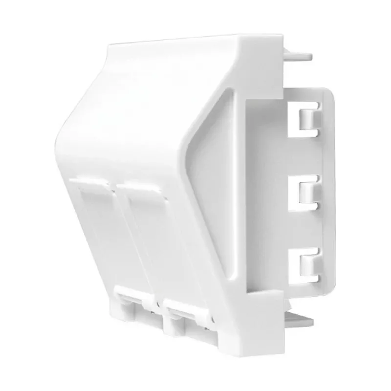 LogiLink prantsuse tüüpi pistikupesaraam 45°, 45x45 mm, 2 porti, valge