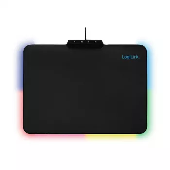 LogiLink ID0155 RGB mänguhiirematt – silikoonpind, libisemiskindel kummist alus, USB-A toitega, 36x26cm, must