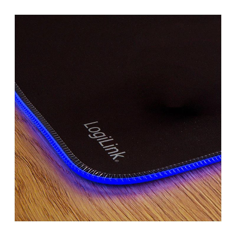 LOGILINK ID0183 mänguhiirematt RGB LED-iga, 350x260mm, 3mm pehme, must
